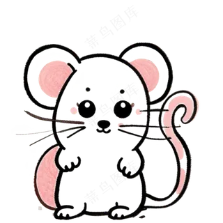 黑色   简笔画  免抠  小老鼠