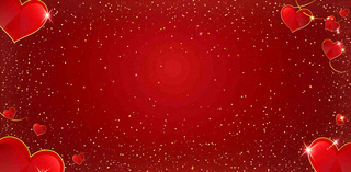 红色爱心闪光金点浪漫妇女节七夕插画背景