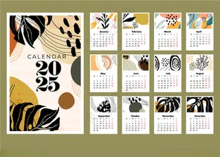 2025年日历蛇年日历海报设计