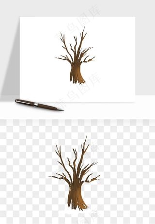 雪树枯树冬天树木png免抠
