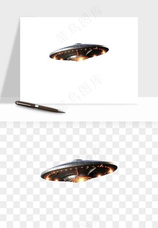 立体飞碟UFO外星人飞船png免抠