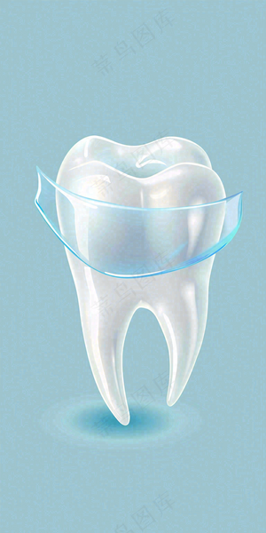牙医牙科牙齿清洁美白插画背景