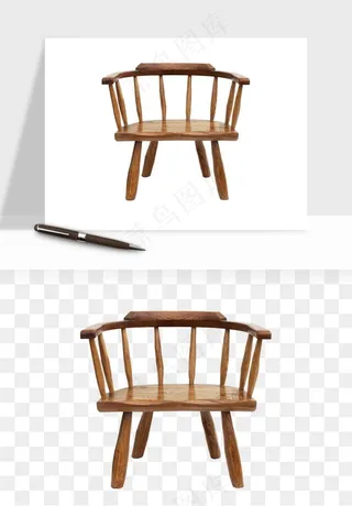 中式木椅子png免抠