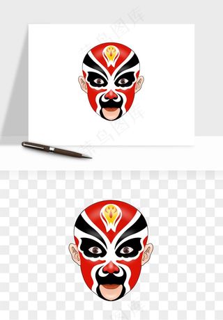 手绘戏剧脸谱卡通面具png免抠