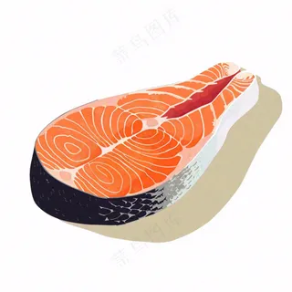 海洋三文鱼食物卡通插画免抠