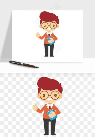 手绘教师讲课png免抠