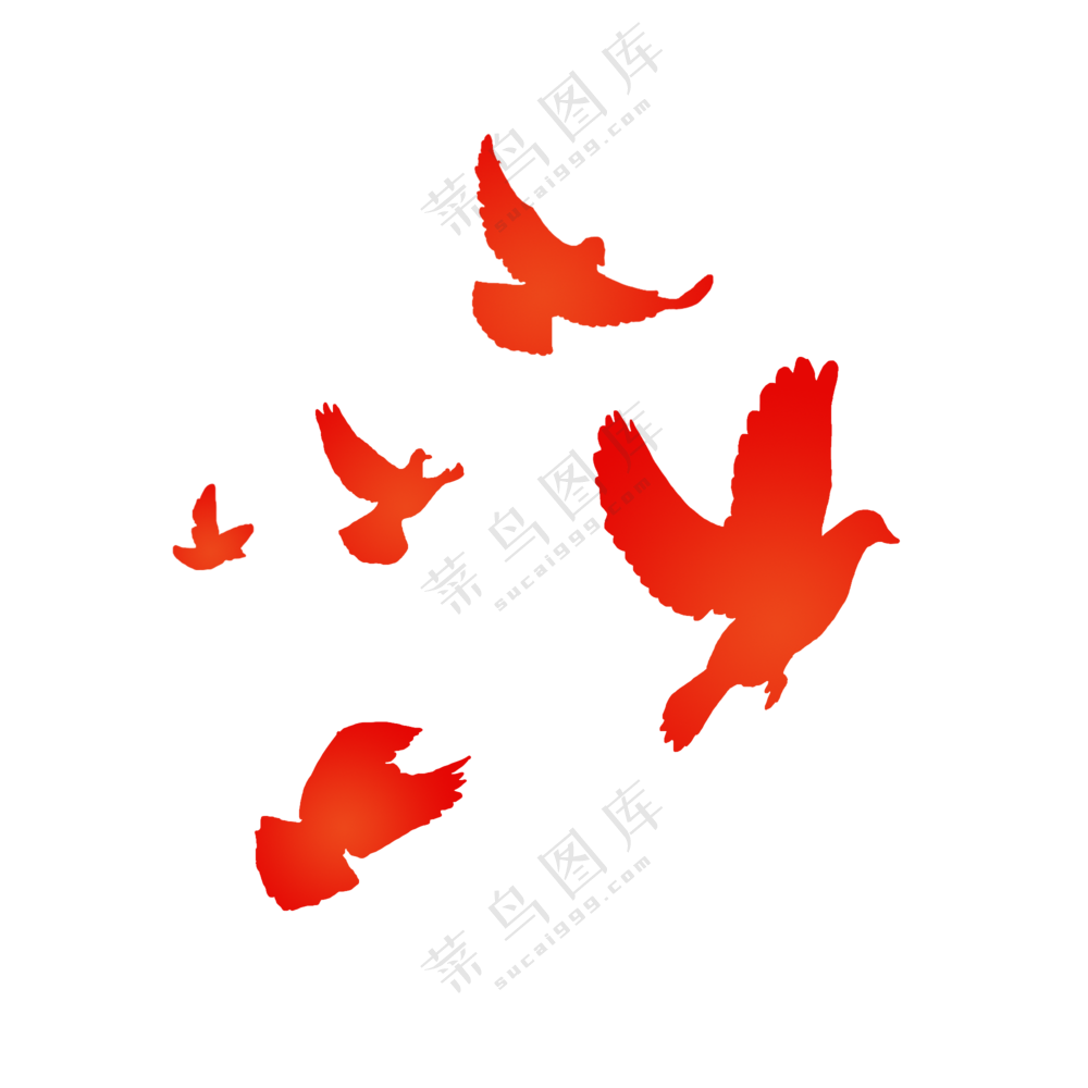 飞翔在天空中的和平鸽剪影免抠图片
