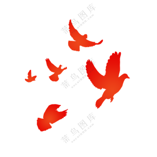 飞翔在天空中的和平鸽剪影免抠图片