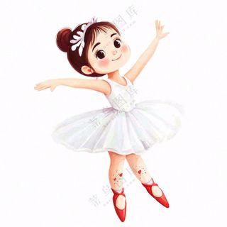 跳舞的女孩舞蹈艺术芭蕾舞卡通插画免抠