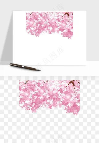 手绘樱花树png免抠