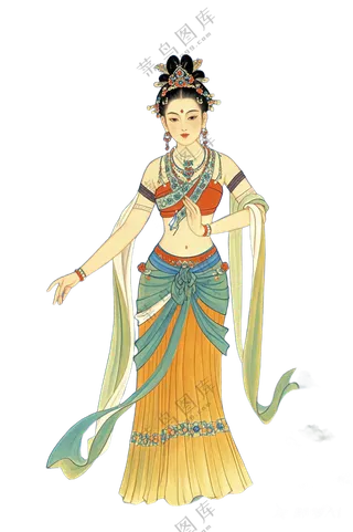 免抠工笔画中国风飞天仙女人物