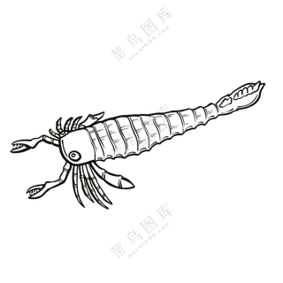 板足鲎-古海洋生物/线稿/卡通