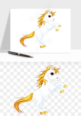 卡通独角兽天马飞马png免抠