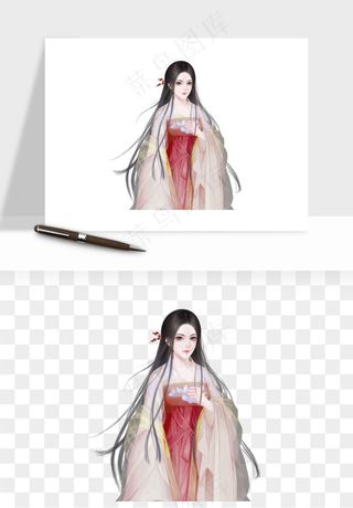 古风美人女子背影png免抠