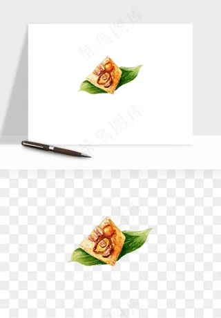 国潮粽子手绘肉粽png免抠