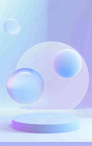 美妆护肤3d展台清新背景