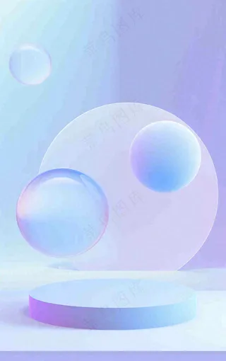 美妆护肤3d展台清新背景