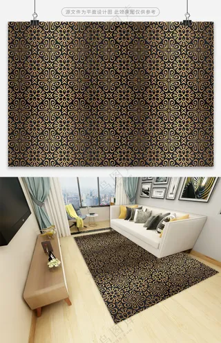 创新古典印花地毯