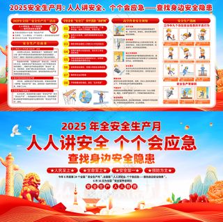 2025安全生产月宣传展板