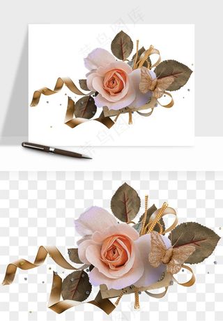 复古花卉相框欧式png免抠