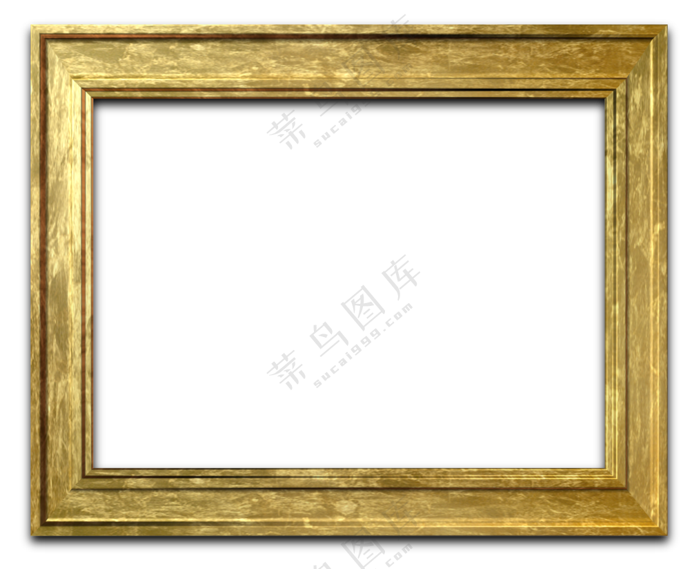 凹陷样式金色相框主题免抠图片素材