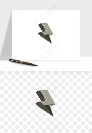 立体潮流金属质感小装饰png免抠