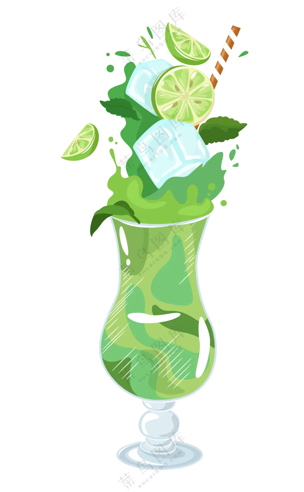 水果鸡尾酒插画 (1)