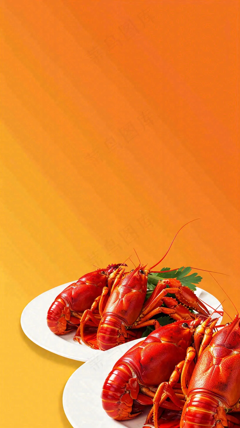 中餐美食小龙虾背景