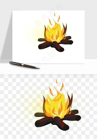 帐篷露营篝火png免抠