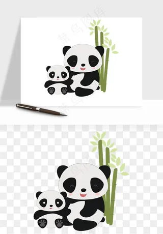 熊猫国宝手绘png免抠