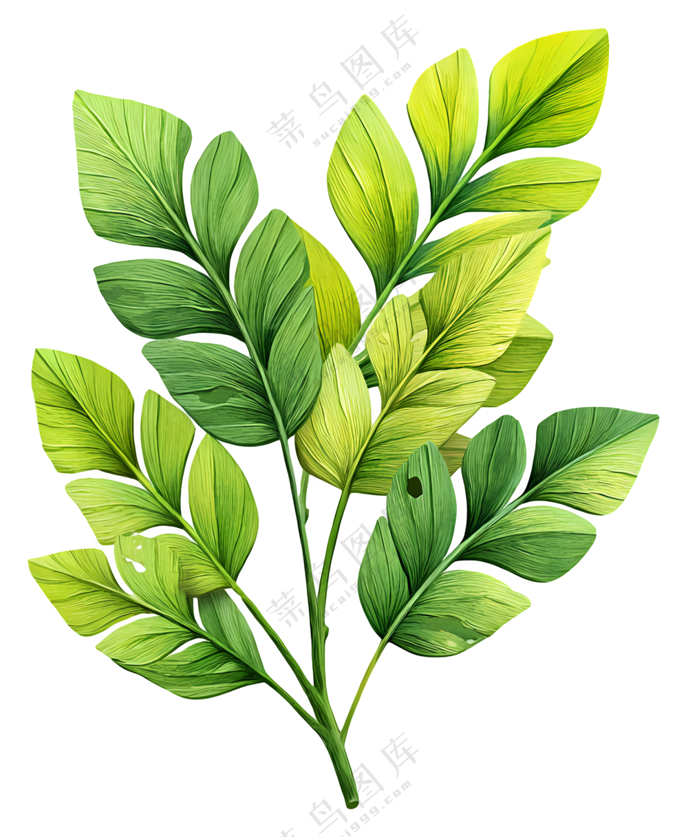 绿叶植物插图