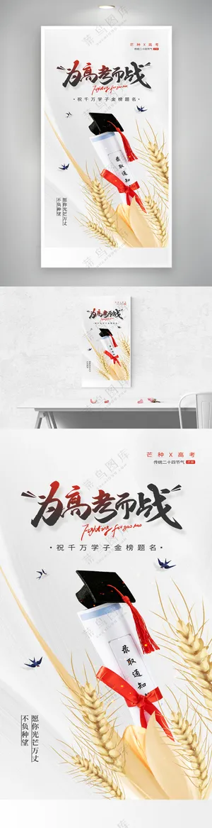 高考芒种借势营销宣传海报