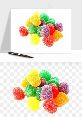 糖果糖豆彩虹糖png免抠