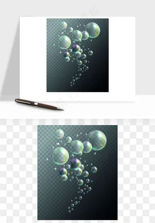 彩色气泡肥皂泡矢量png免抠