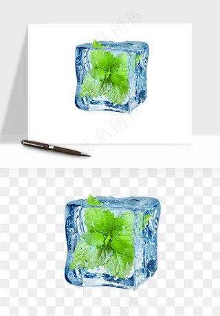 冰块清爽png免抠