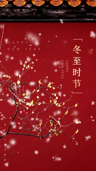 冬至节气传统海报