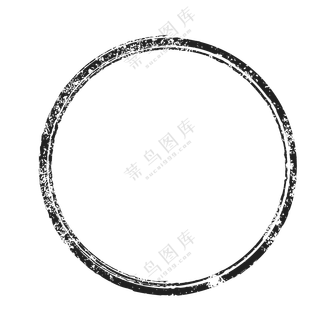 黑白斑驳效果水墨边框免抠图片素材