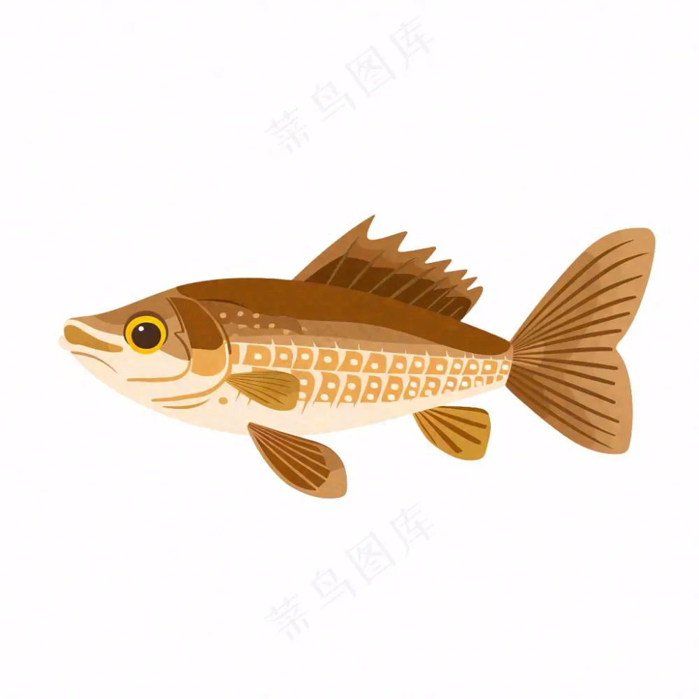 海洋鱼类海鲜卡通插画免抠