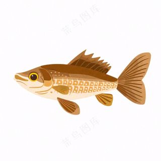 海洋鱼类海鲜卡通插画免抠
