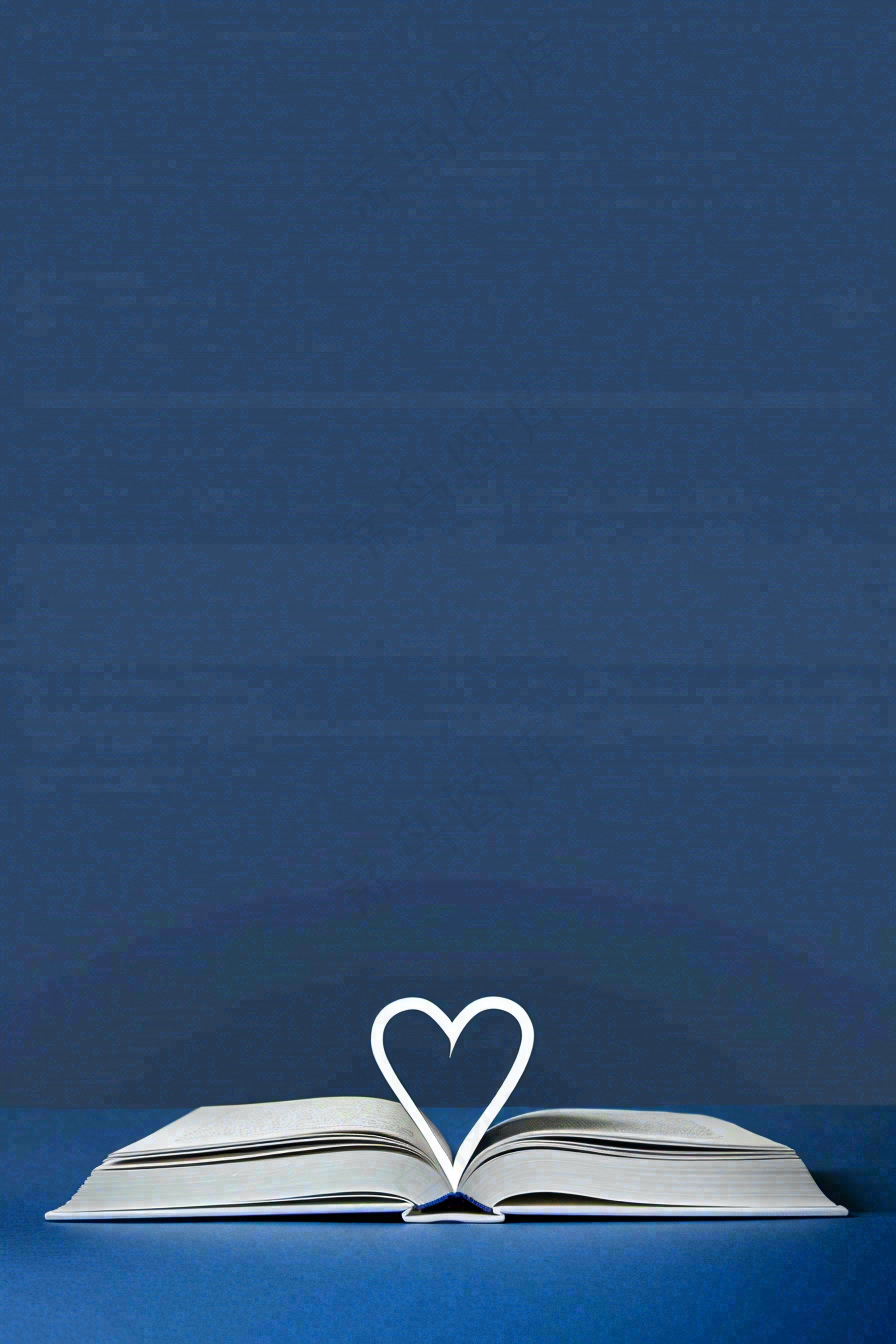 翻开的书本知识海洋阅读教师节蓝色背景