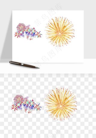 卡通烟花烟火礼花png免抠