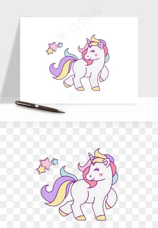 卡通独角兽天马飞马png免抠