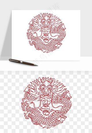 传统窗花剪纸图案png免抠