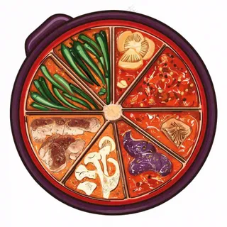 宫格火锅插画免抠