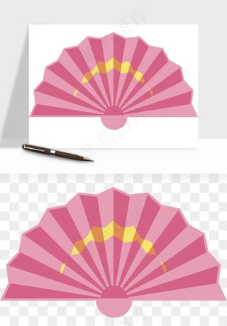 古风扇子元素png免抠