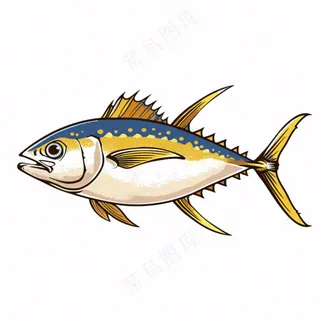 海洋鱼类海鲜卡通插画免抠