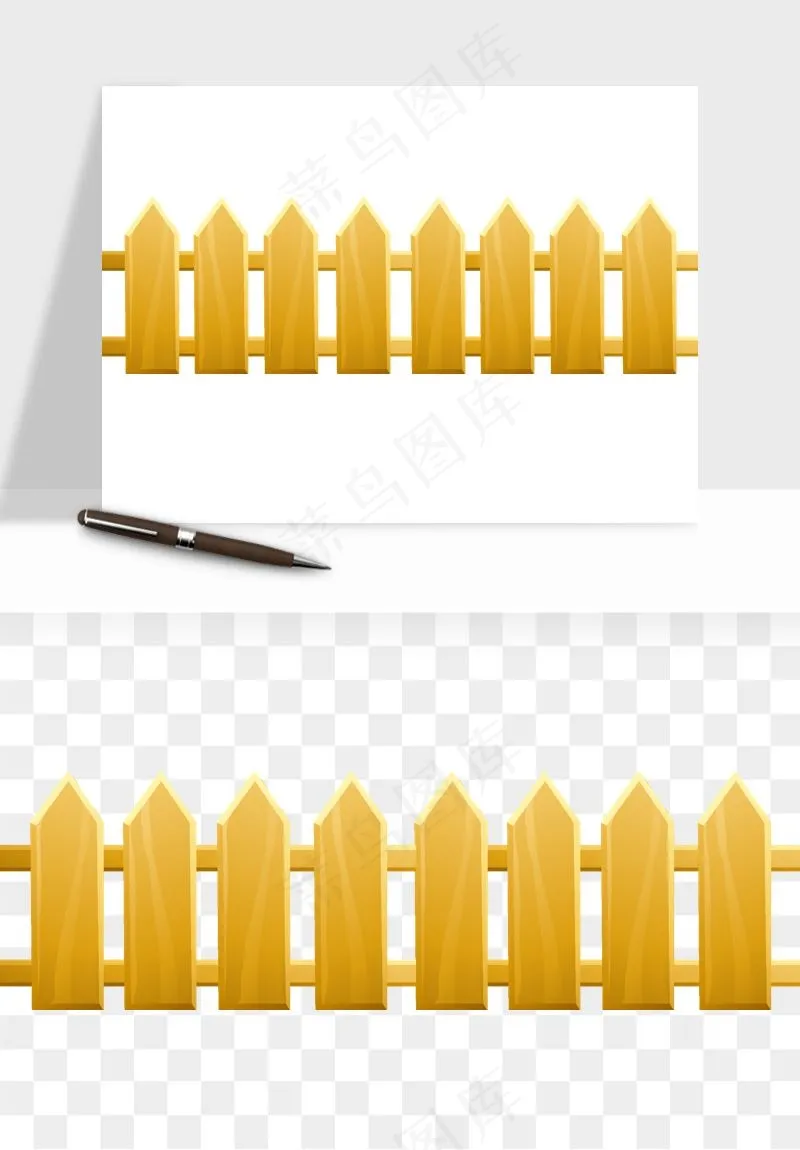 手绘围栏护栏栅栏png免抠