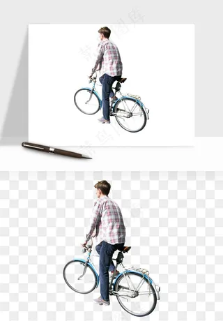骑行人物自行车手png免抠
