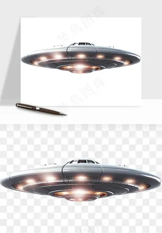 立体飞碟UFO外星人飞船png免抠