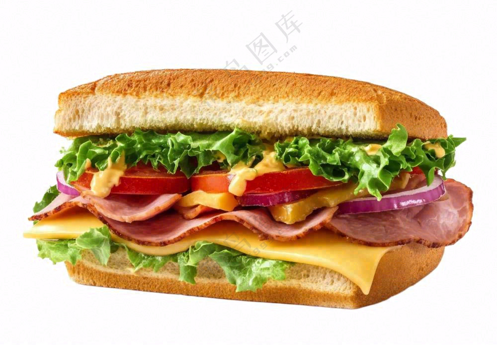 三明治汉堡摄影图免抠